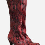 Vintage Whimsygoth Vampy Red black snake print knee Photo 0