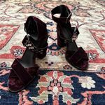Rebecca Minkoff Velvet Studded Ankle Strap Block Heels Size 7.5 Photo 3