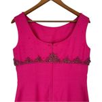 R&K Originals 60’s Vintage Hot Pink Beaded Rhinestone Cocktail Party Dress Size M Photo 3