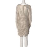 Talbot Runhof Metallic Draped Cocktail Dress Gold Silver Size 14 Photo 1