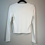 Edikted  Women's Top Long Sleeve Shirt White Ivory Round Neck Stretch Soft Medium Photo 6