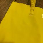 Joy Mangano Womens Bright Yellow Real Leather Tote Bag Purse 12”H X 18”W X 4” Photo 2