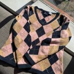 Liz Claiborne Lizsport Petite Argyle Sweater XS/S Pink Navy Preppy Academia Golfcore Vtg Y2K Photo 6