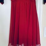 ASOS Deep Red & Black Lace Fit & Flare V-Neck Christmas Party Dress | Size: 6/S Photo 8