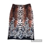 ECI  New York Women's Medium Animal Tiger Print Pencil Skirt Photo 0