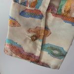 Vilagallo White Animal Print Metallic Colorful Button Down Shirt Women's size 36 Photo 6