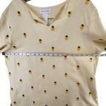Vintage Charles Keath Tunic Top Womens L Yellow Linen Blend Pineapple Tropical Size L Photo 3