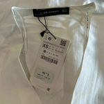 ZARA NWT Woman Ecru White V-Neck Knot Draped Linen Long Sleeve Blouse Size XS Photo 5