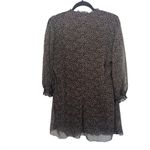ZARA  Puff Sleeve Blacksand Polkadot Dress Size Large Lined Mini Dress Photo 2