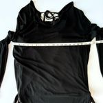 Haute Hippie Black Long Sleeve Modal Dress L Cowl Neck Tie Waist Open Back New Photo 10