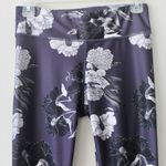JoyLab  Dark Muted Purple Floral Athletic Performance Leggings Pocket Small Photo 1