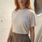 Sold Out NYC 100% Linen Cream The Linen Perfect Tee Shirt Top Size Small Photo 0