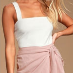 Lulus LULU’S Ayla Blush Pink Tie Front Mini Skirt Photo 0