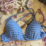 Shade & Shore Blue and white striped bikini top  Photo 0