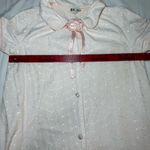 Vintage Dorian Womens Pink Cotton Robe House Coat Eyelet Cottagecore Lined Size L Photo 6