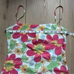 Boden Floral Linen Spaghetti Strap Sundress Resort Wear Size 10 White Pink Retro Photo 6