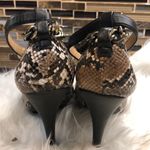 ShoeDazzle faux snake & chain heels‎ Brown Size 8 Photo 3