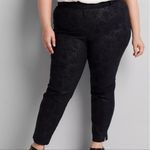 Lane Bryant  Black Coated Snake Print The Allie Ankle Pant NWT‎ 16P Photo 1