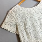 French Connection Lace Top Off-White Peplum Waist Short Sleeves Size 4 Coquette Photo 7