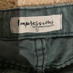 Impressions Green Denim Cut Off Shorts  Photo 1