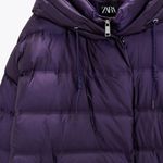 ZARA NWT Water Repellent Down Filled Coat Purple Photo 4
