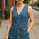 Faded Glory Vintage 90s Y2K  Denim Button Down Dress size 12 Photo 0
