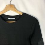 ZARA Black Ribbed Cargo Sleeve Long Sleeve Top S Photo 2