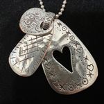 Brighton Retired Love Tags Pendant Necklace Silver Plated Layered Dg Tags Photo 2