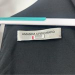 Amanda Uprichard Black Faux Wrap Midi Dress Women’s 1X | Classic Elegant LBD Photo 3