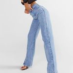 Boohoo High Rise Split Hem Straight Leg Jeans Photo 0