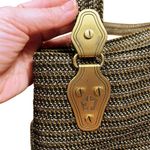 Eric Javits Purse Shenia Squishee Brown Gold Metallic Woven Tote Bag Fall Photo 6