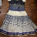 Blue and White Patterned Dress Size XL Photo 15
