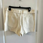 Helmut Lang 79  Waist Tie Shorts Size 4 Color Cream Photo 4