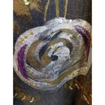 Alex Kim Gray Floral Embroidered Sequined Button Down Blazer Women's Size S Photo 2