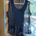 I Heart Nine T Nine Navy Blue Gold Polka Dot Sleeveless Top Size Medium Photo 0