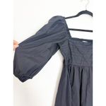 Abercrombie & Fitch The A&F Emerson Poplin Puff Sleeve Mini Dress Size Medium Tall Black Babydoll Photo 9