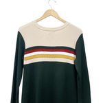 Roolee  Green Knit Sweater Dress Size Medium Long Sleeve Rugby Stripe Fall Casual Photo 4