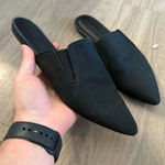 Jenni Kayne Black Suede Pointed-Toe Mule Flats Photo 0