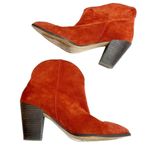 Splendid  Paisley Spice Red Suede Leather Pointed-Toe Ankle Booties Sz 8 Photo 6