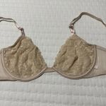 Victoria's Secret Victoria’s Secret 34D Unlined Demi Underwire Bra Nude Lace With Pink Accent Photo 7