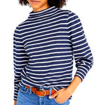 Madewell Balloon Sleeve Mockneck Stripped Sweater Shirt Sz S Photo 0