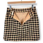 Elodie  | Medium | Houndstooth Wool Blend Tan and Black Lined Mini Skirt Photo 3