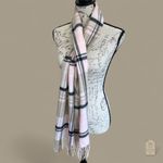 Soft Pink Gray Plaid Fringe Scarf Wrap | Softer Than Cashmere | Unisex Winter Photo 3