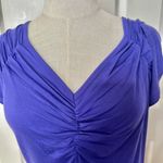 August Silk  purple gathered short-sleeved top Photo 3
