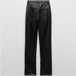ZARA  Slim Leg Flare Super High Rise Slim Long Length Pants Comfort Black 4 NEW Photo 12