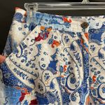 Chico's  2 Blue Paisley 100% Linen Capris Summer Vacation Resort Photo 1