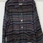 draper's & damon's DRAPERS and Damon’s Black W/Gold Metallic, Blue, Pink, Purple Stripes Size Large Photo 5