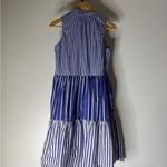 J.Crew  Striped Tiered Dress Sleeveless V Neck Nautical Beachy Casual Vacation XS Photo 1
