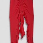 Sexy Ruffle Pants Devil Tail Halloween Costume Ruched Waist Lightweight Red S/M Size undefined Photo 0