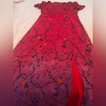 Liz Claiborne  Red and Purple Ombré Whimsigoth Dress with Floral Design Photo 3